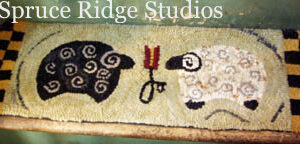 Sheep with tulip runner (24 x 7)